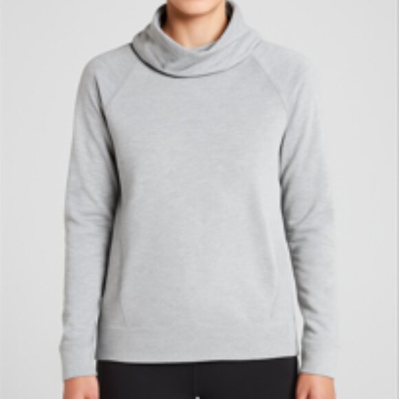 Lululemon High Lines Heather Grey Funnel Neck Pullover Sweatshirt Size 6 - Picture 1 of 6